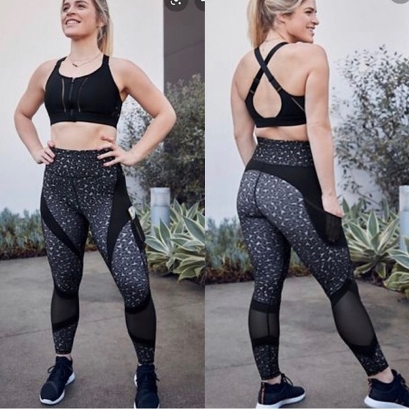 Fabletics Black Leopard Print High Waisted Ultracool Leggings Yoga Pants Size XS - Picture 9 of 9